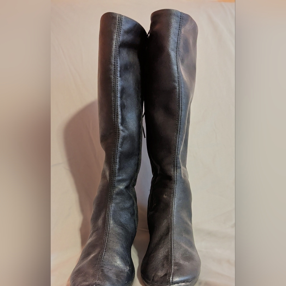 Arcopedico Black Fabric Knee-High Boots